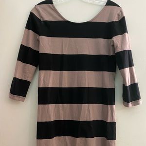 Forever 21 tan and black striped dress size Medium